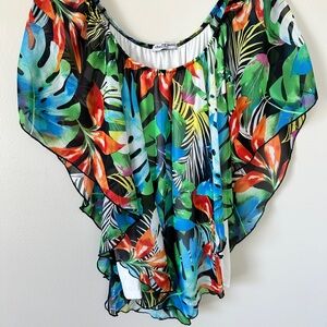 Sexy Cha Cha Vente Multicolor Poncho Top Size Medium